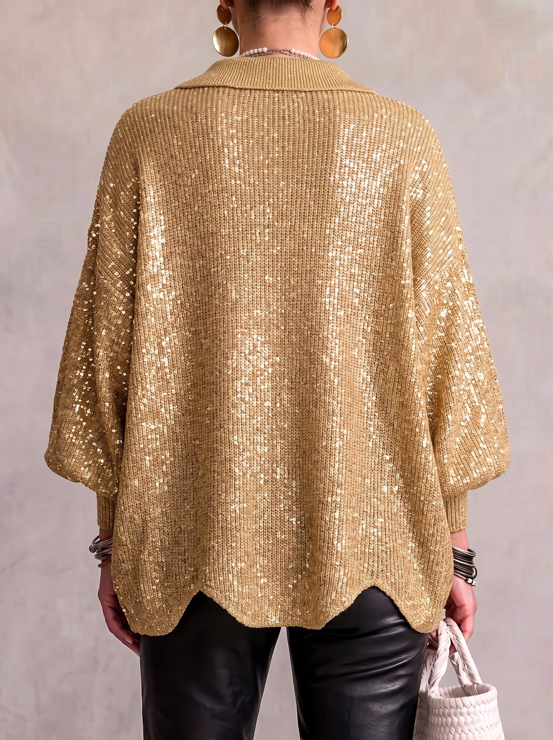 Hélène | Cardigan oversize à grands boutons dorés