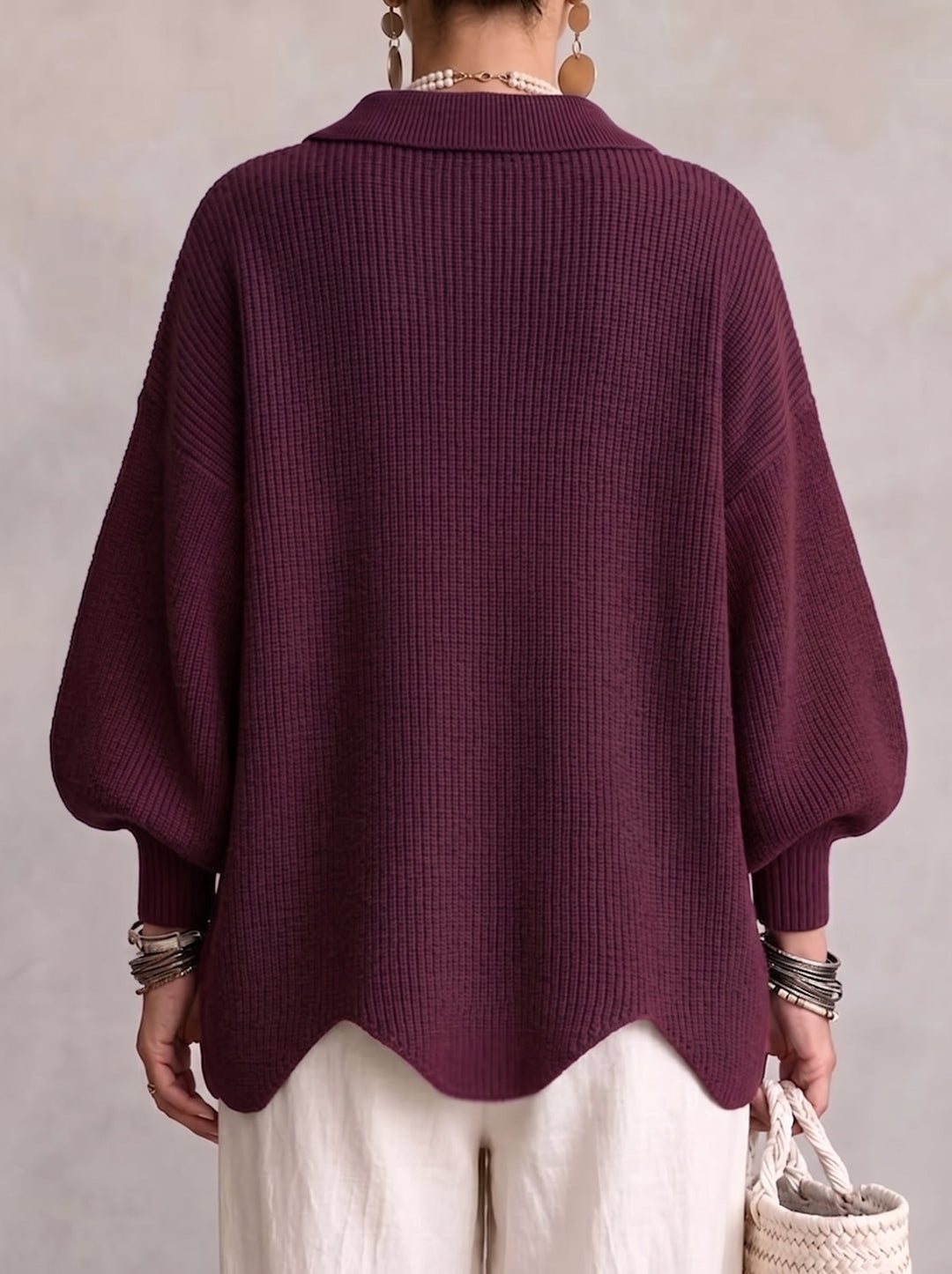 Hélène | Cardigan oversize à grands boutons dorés