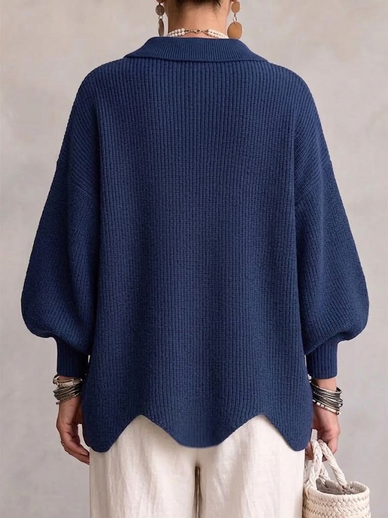 Hélène | Cardigan oversize à grands boutons dorés