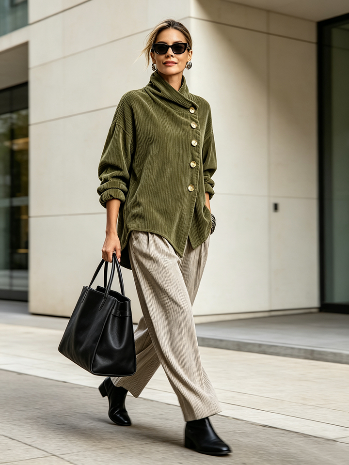 Margotte | Veste asymétrique à col drapé