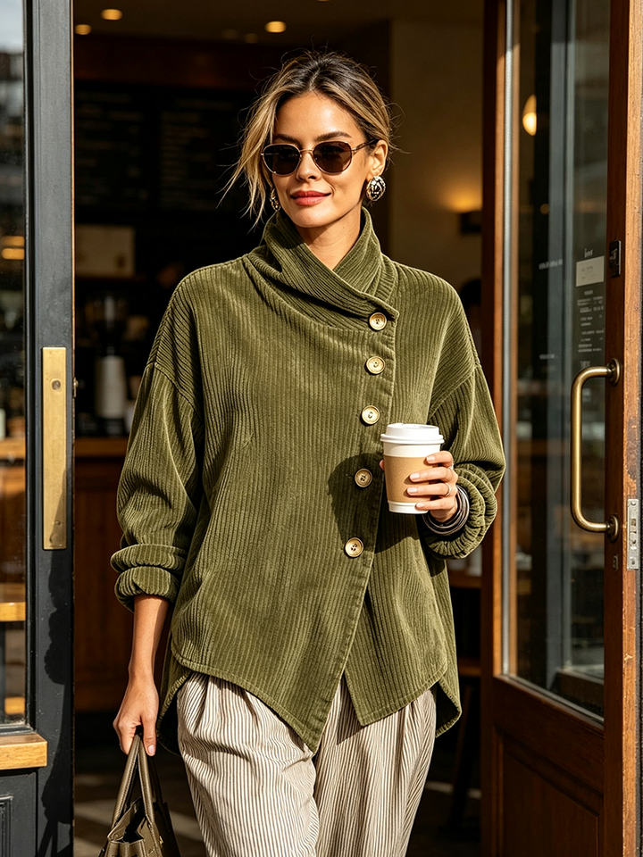Margotte | Veste asymétrique à col drapé