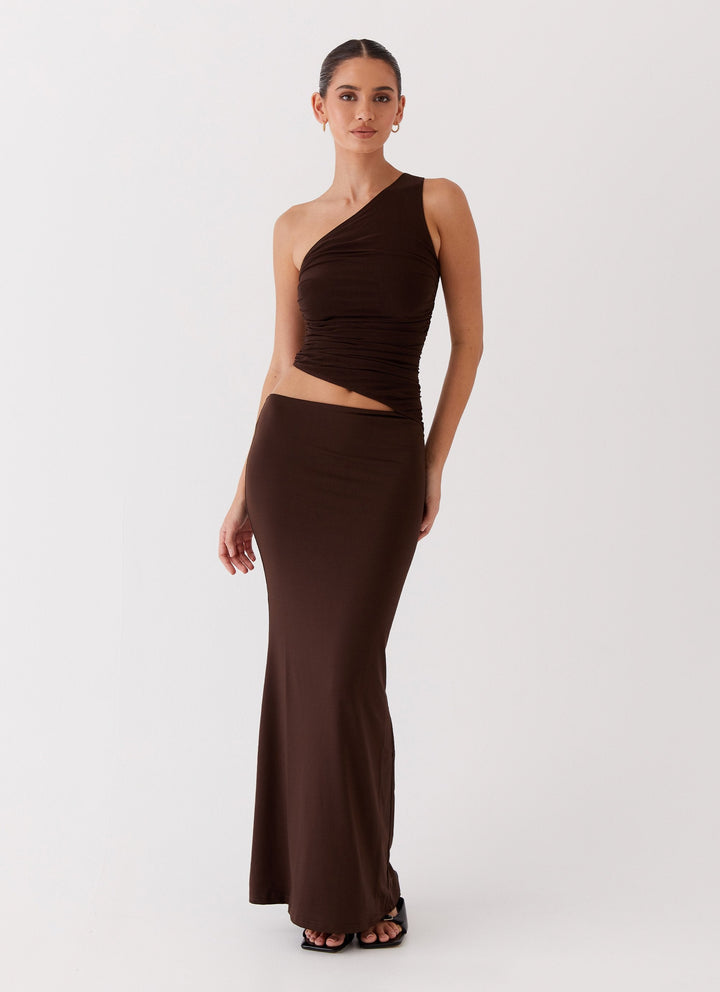 CHLOÉ NOIRE – ROBE LONGUE ASYMÉTRIQUE