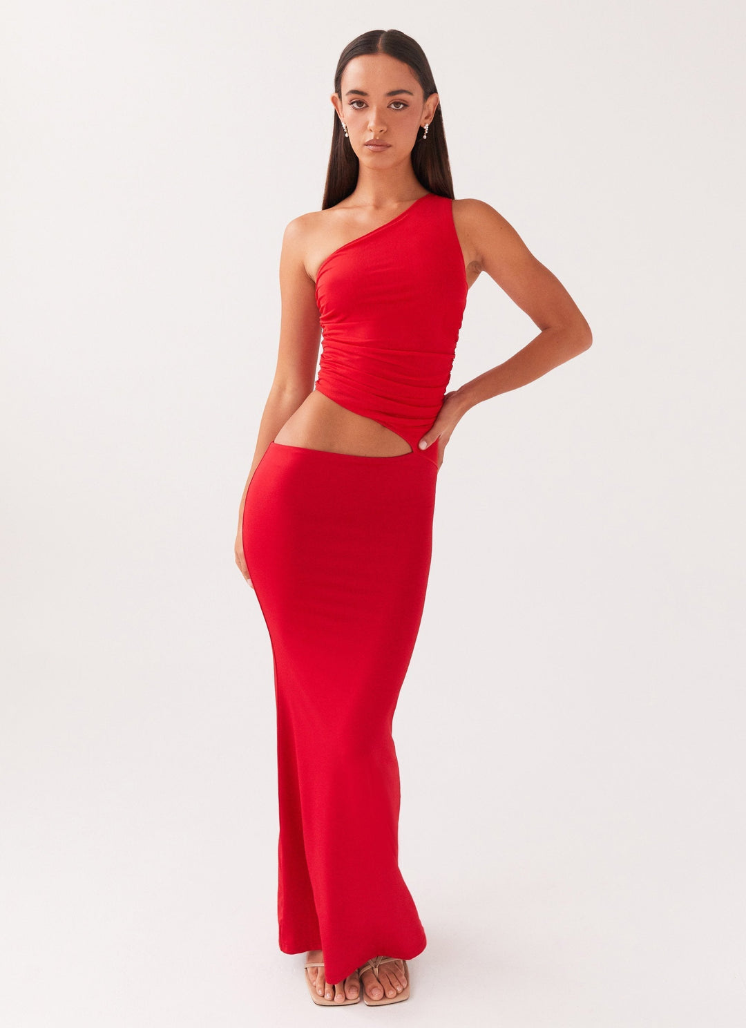 CHLOÉ NOIRE – ROBE LONGUE ASYMÉTRIQUE