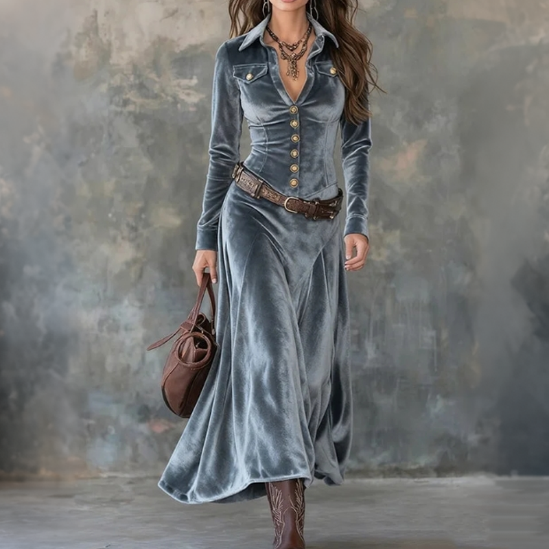 Vena™ | Robe Longue Fluide Moderne