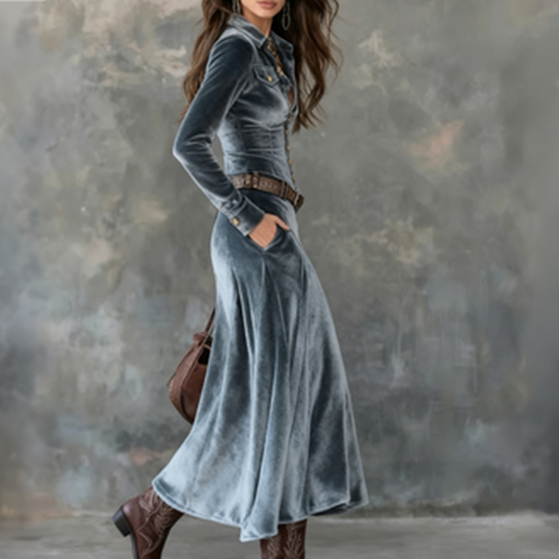 Vena™ | Robe Longue Fluide Moderne