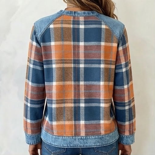 Blouse Patchwork À Carreaux Vintage