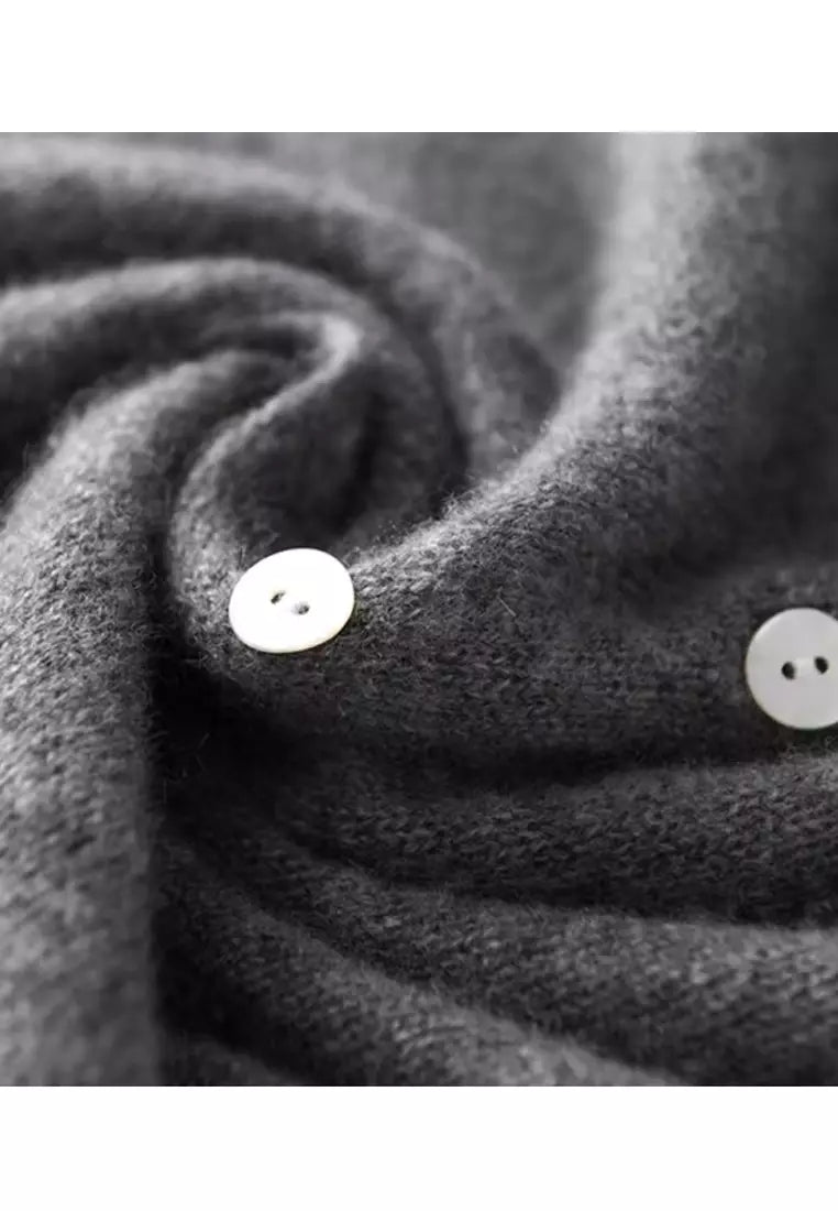Adèle | Cardigan boutonné col asymétrique